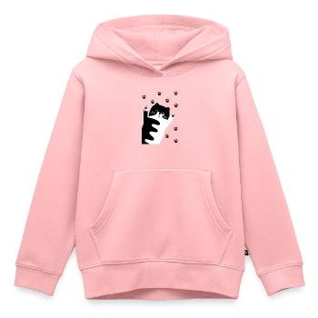 Schwarz-Weiße Katze - Kinder Premium Organic Hoodie - Rosa - Vorne - AI Model Kid Female (0cm)