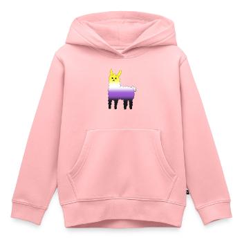 Lama Nicht-binär - Kinder Premium Organic Hoodie - Rosa - Vorne - AI Model Kid Female (0cm)