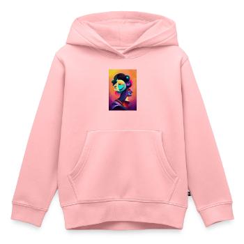 Bal masqué à Venise - Sweat Premium à capuche enfant bio - rose - Devant - AI Model Kid Female (0cm)