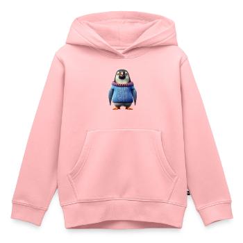 Pinguin - Kinder Premium Organic Hoodie - Rosa - Vorne - AI Model Kid Female (0cm)