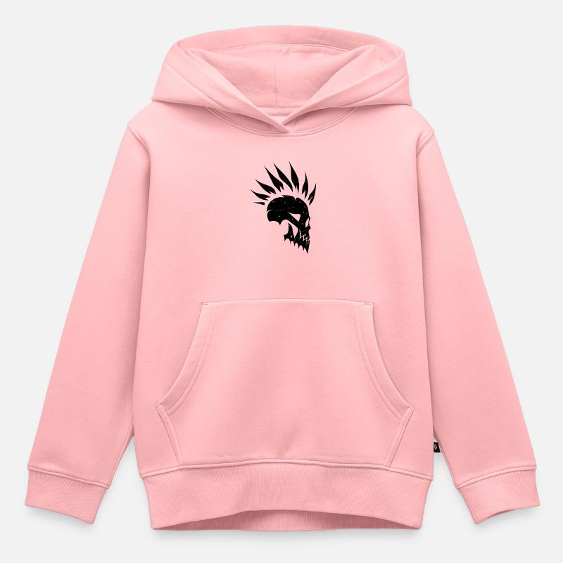 Crâne de Mowhawk - Sweat Premium à capuche enfant bio - rose