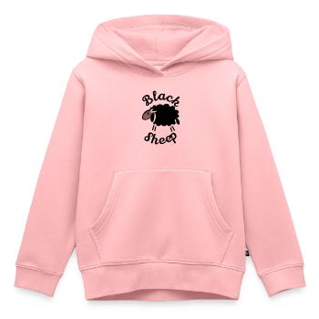 Mouton noir - Sweat Premium à capuche enfant bio - rose - Devant - AI Model Kid Female (0cm)