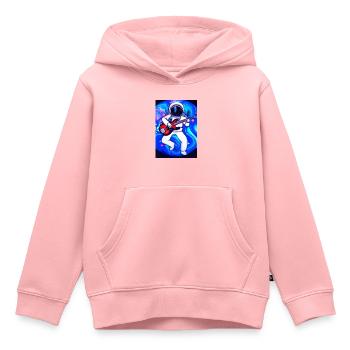 Astronaut spielt Gitarre - Kinder Premium Organic Hoodie - Rosa - Vorne - AI Model Kid Female (0cm)