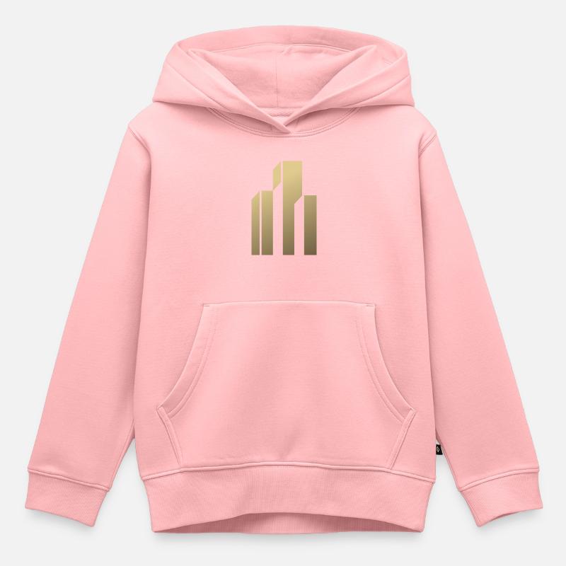 Logo de gratte-ciel - Sweat Premium à capuche enfant bio - rose