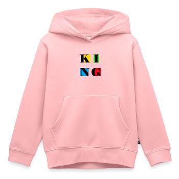 König - Kinder Premium Organic Hoodie - Rosa - Vorne - AI Model Kid Female (0cm)