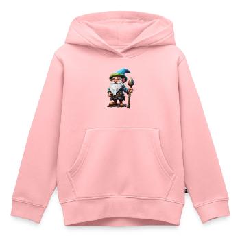 Nain de jardin / Fairyland / Leprechaun / Gnome / Logo - Sweat Premium à capuche enfant bio - rose - Devant - AI Model Kid Female (0cm)