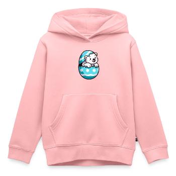 Cartoon Eisbär Osterei Schlüpfen - Kinder Premium Organic Hoodie - Rosa - Vorne - AI Model Kid Female (0cm)
