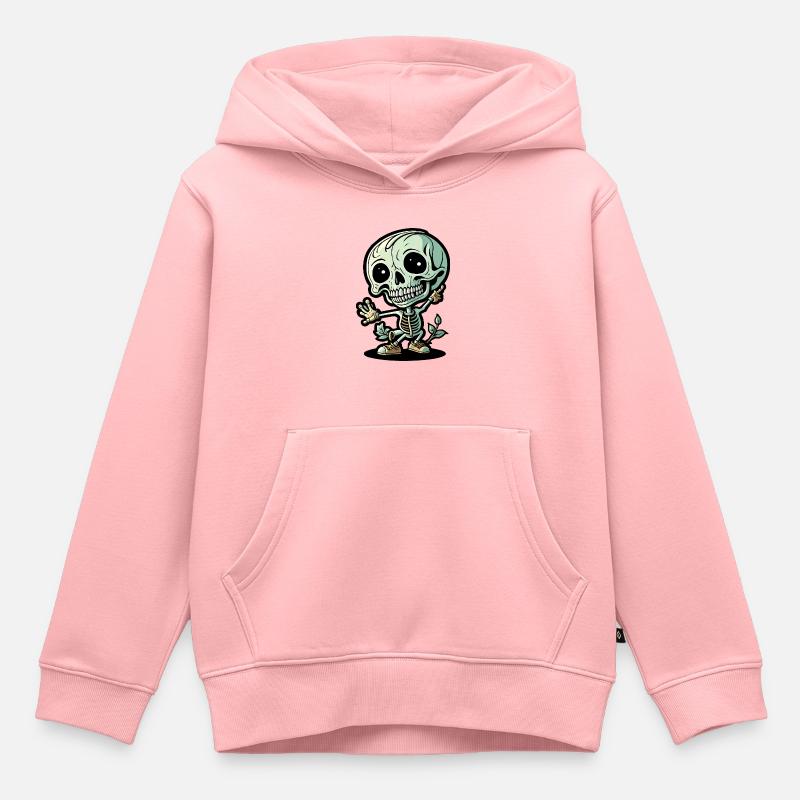 Squelette - Sweat Premium à capuche enfant bio - rose