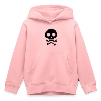 Crâne et os - Sweat Premium à capuche enfant bio - rose - Devant - AI Model Kid Female (0cm)