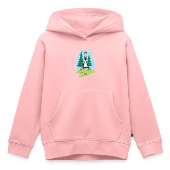 Forêt-Noire Fille Fille - Sweat Premium à capuche enfant bio - rose - Devant - AI Model Kid Female (0cm)