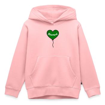 Ballon cœur de Styrie - Sweat Premium à capuche enfant bio - rose - Devant - AI Model Kid Female (0cm)