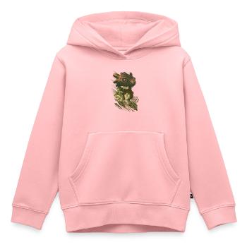 Dragons Hoquet Et Krokmou - Sweat Premium à capuche enfant bio - rose - Devant - AI Model Kid Female (0cm)