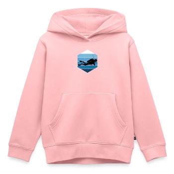 Concentration pure de plongée - Sweat Premium à capuche enfant bio - rose - Devant - AI Model Kid Female (0cm)