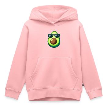 Avocat avec noyau d’avocat lunettes de soleil yeux rouges - Sweat Premium à capuche enfant bio - rose - Devant - AI Model Kid Female (0cm)