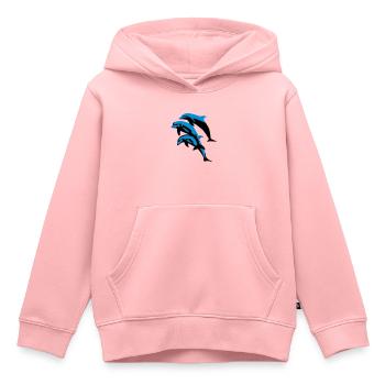 Delfin, Delfine - Dolphin - Kinder Premium Organic Hoodie - Rosa - Vorne - AI Model Kid Female (0cm)