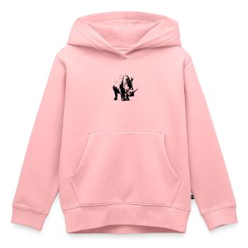 White Rhinoceros (shadow only) - Kids Premium Organic Hoodie - rose - Front - AI Model Kid Female (0cm)