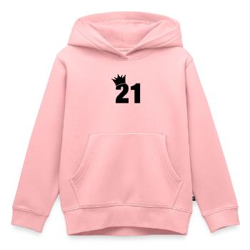 21_krone_f1 - Kinder Premium Organic Hoodie - Rosa - Vorne - AI Model Kid Female (0cm)
