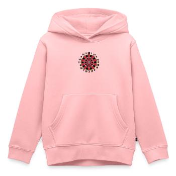 Dartboard (ID: 010004) - Kids Premium Organic Hoodie - rose - Front - AI Model Kid Female (0cm)