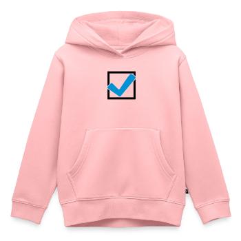 Viereckiges Haken Logo - Kinder Premium Organic Hoodie - Rosa - Vorne - AI Model Kid Female (0cm)