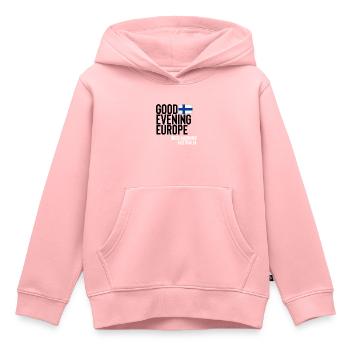 Finlande - Sweat Premium à capuche enfant bio - rose - Devant - AI Model Kid Female (0cm)