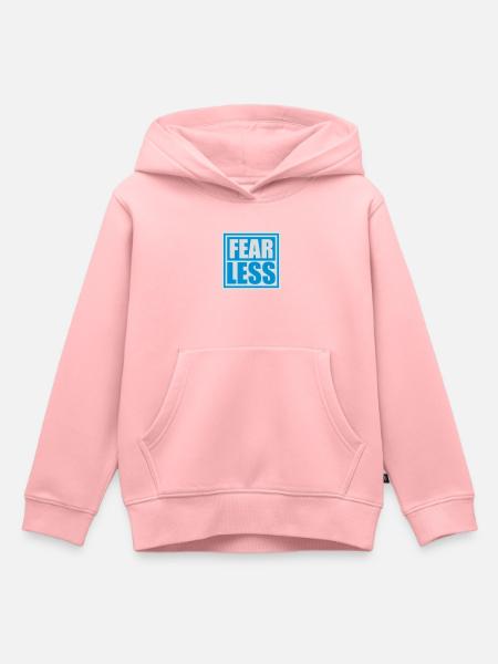 fearless Text Zitat Design - Kinder Premium Organic Hoodie - Rosa