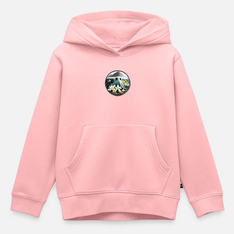 Calmar - Sweat Premium à capuche enfant bio - rose