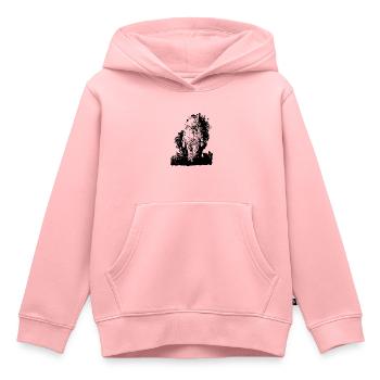 Vintager Astronaut spaziert im Mondstaub Nebel - Kinder Premium Organic Hoodie - Rosa - Vorne - AI Model Kid Female (0cm)