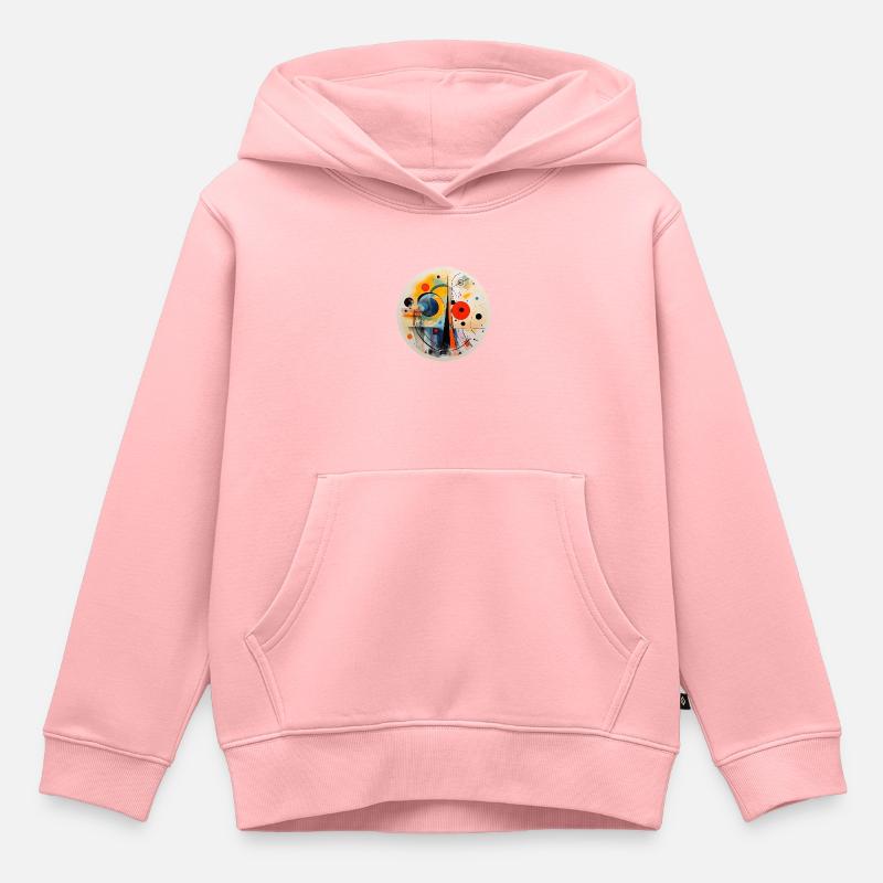 Art abstrait - Sweat Premium à capuche enfant bio - rose