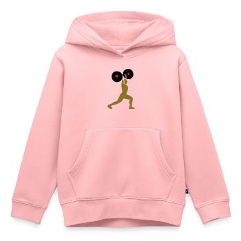 weight lifting - Kids Premium Organic Hoodie - rose - Front - AI Model Kid Female (0cm)
