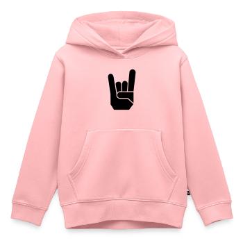Rock Hand Pommesgabel Devilhand - Kinder Premium Organic Hoodie - Rosa - Vorne - AI Model Kid Female (0cm)