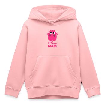 Mjam, Mjam, Mam - Sweat Premium à capuche enfant bio - rose - Devant - AI Model Kid Female (0cm)