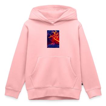 Homme de lave - Sweat Premium à capuche enfant bio - rose - Devant - AI Model Kid Female (0cm)