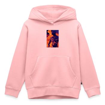 L’homme de lave - Sweat Premium à capuche enfant bio - rose - Devant - AI Model Kid Female (0cm)