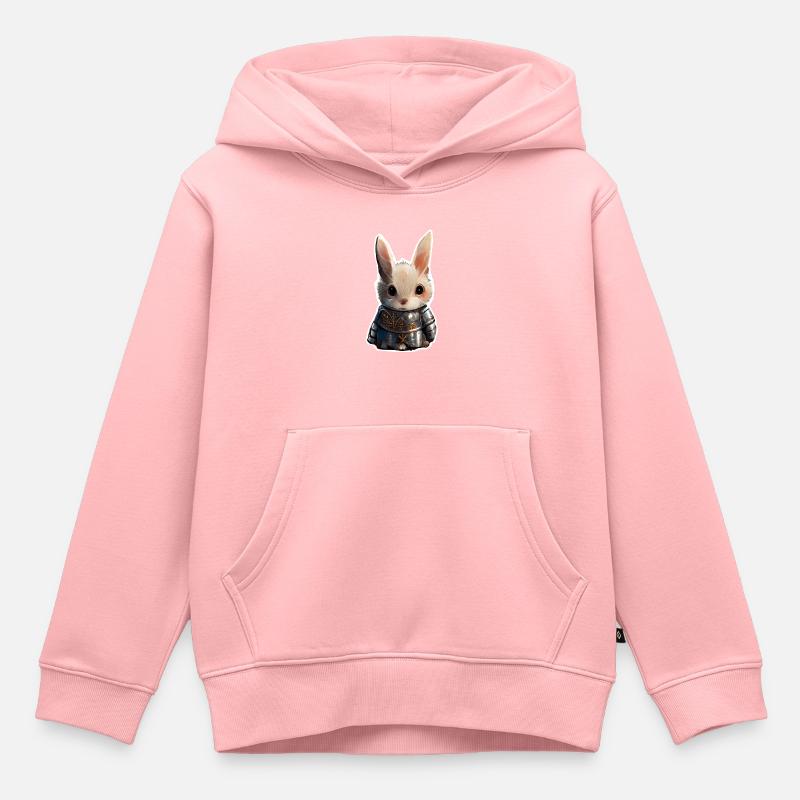 Mignon lapin chevalier Hase - Sweat Premium à capuche enfant bio - rose
