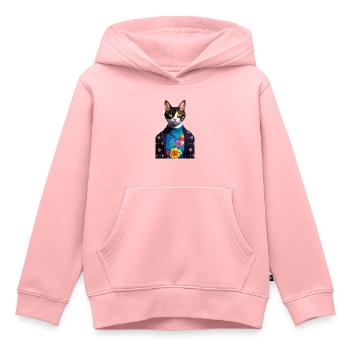 Wunderbare heimische kurzhaarige Katze wartet einsam - Kinder Premium Organic Hoodie - Rosa - Vorne - AI Model Kid Female (0cm)