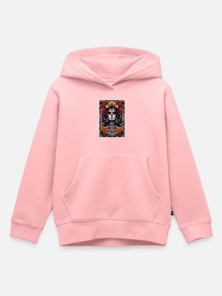 Santa Muerte I - Sweat Premium à capuche enfant bio - rose