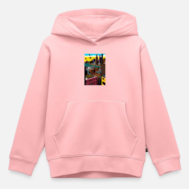 San Francisco - Sweat Premium à capuche enfant bio - rose