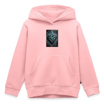 Das Herzstück der Valentinstags-CPU eines Computermanns - Kinder Premium Organic Hoodie - Rosa - Vorne - AI Model Kid Female (0cm)