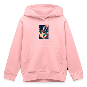 Rocket - Kids Premium Organic Hoodie - rose - Front - AI Model Kid Female (0cm)