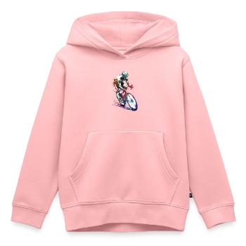 Radfahren #cycling #sport #bike - Kinder Premium Organic Hoodie - Rosa - Vorne - AI Model Kid Female (0cm)