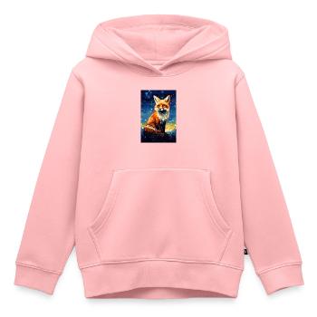 Renard - Sweat Premium à capuche enfant bio - rose - Devant - AI Model Kid Female (0cm)