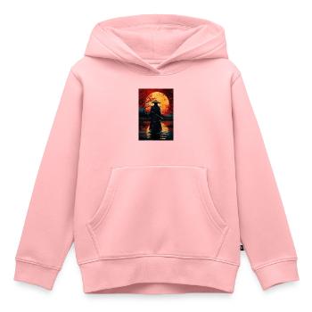 Samouraï - Sweat Premium à capuche enfant bio - rose - Devant - AI Model Kid Female (0cm)