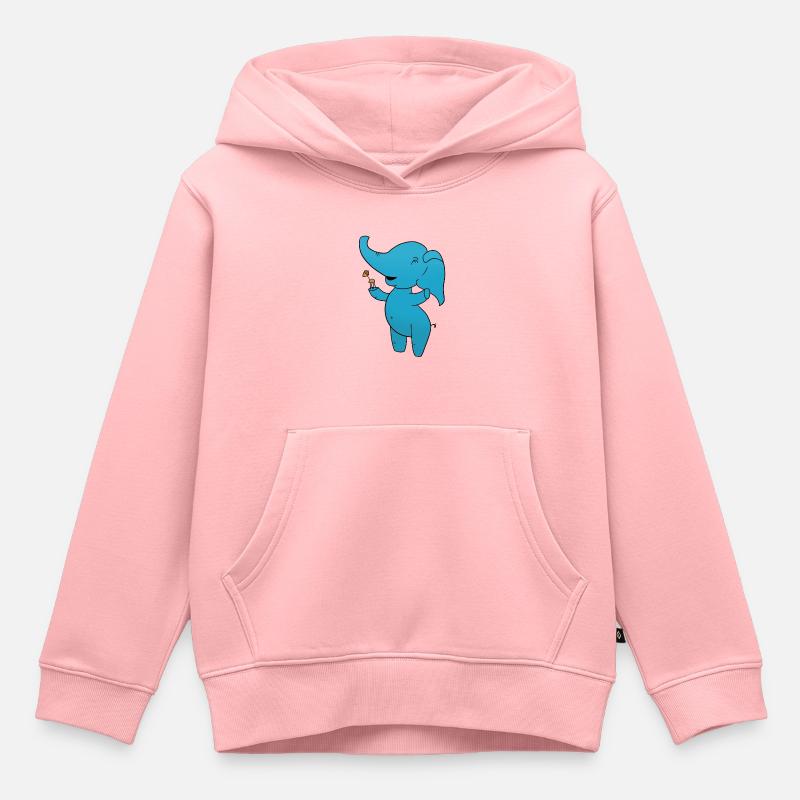 Châtaignier éléphant - Sweat Premium à capuche enfant bio - rose