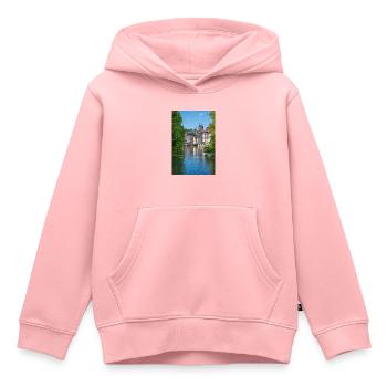 Stadtbild von Esslingen am Neckar von der Agnesbrücke aus - Kinder Premium Organic Hoodie - Rosa - Vorne - AI Model Kid Female (0cm)