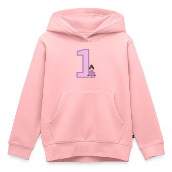 Zahl 1 - Kinder Premium Organic Hoodie - Rosa - Vorne - AI Model Kid Female (0cm)