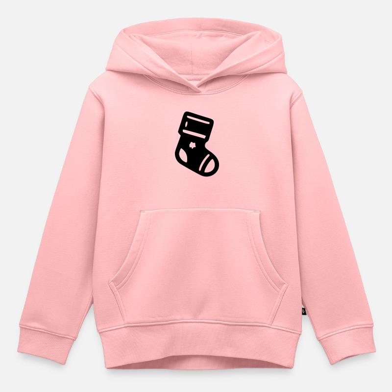 Chaussette Noël - Sweat Premium à capuche enfant bio - rose