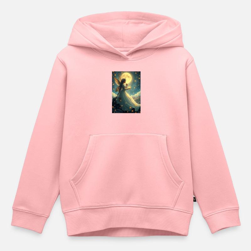 Lumière Fée - Sweat Premium à capuche enfant bio - rose
