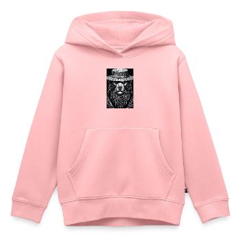 Le Grizzli silencieux - Sweat Premium à capuche enfant bio - rose - Devant - AI Model Kid Female (0cm)