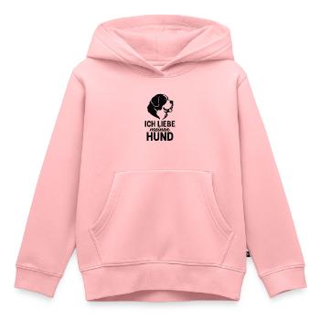 Ich liebe meinen Hund Bernhardiner - Kinder Premium Organic Hoodie - Rosa - Vorne - AI Model Kid Female (0cm)