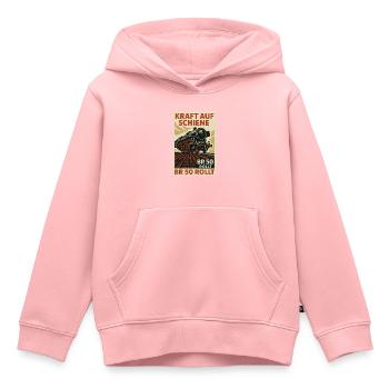 BR 50 Steam Locomotive Power on Rail Rolls - Kids Premium Organic Hoodie - rose - Front - AI Model Kid Female (0cm)